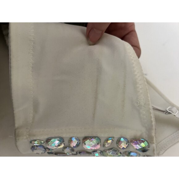 Unbranded Women's L Bustier Crop Bra Rhinestone Diamond - Picture 8 of 8